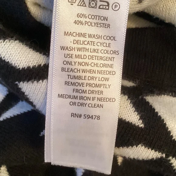 CYNTHIA ROWLEY black and white sweater dress!  Size M - Picture 8 of 8